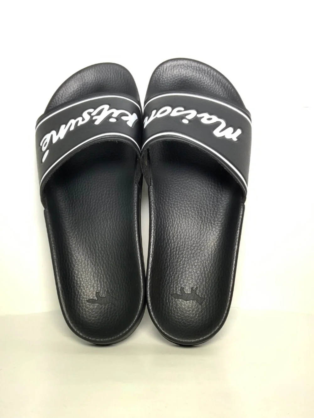 Men's Maison Kitsune Black White Slides on Casual Shoes Size 42